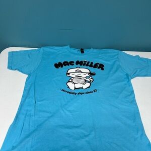 Old school Tultex Aqua Blue Mac MillerT-Shirt. Size XL.